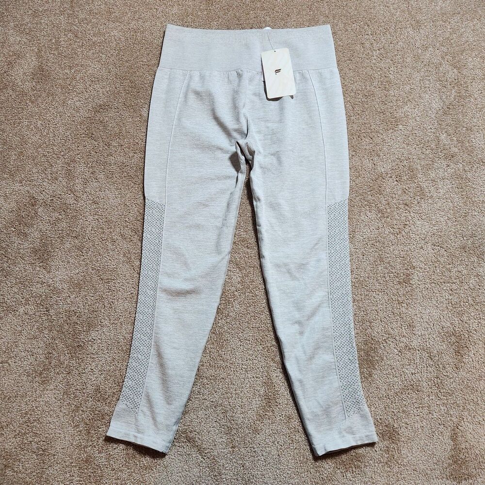 Fabletics Women L Gray Sync High Waisted Perforated 7/8 Leggings NWT